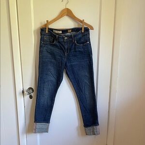 Anthropologie Pilcro and the Letterpress Dark Blue Ankle Jeans Size 29